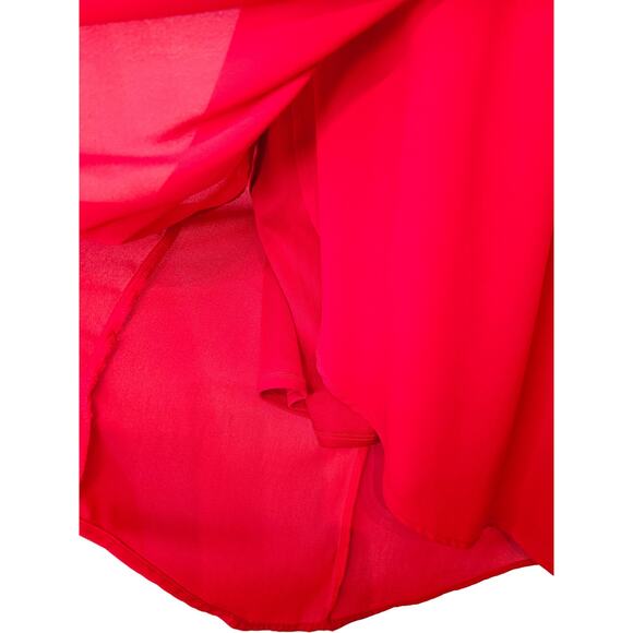 Sienna Sky High Low Sleeveless Crochet Asymmetrical Tulip Mini Dress Red S - Picture 12 of 16